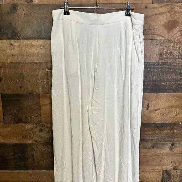 Princess Polly White Simona Linen Pants Sz 10 US NWT - Picture 7 of 13